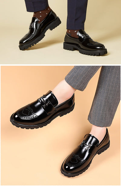 Zapatos de Cuero Artesanal con Detalles Texturizados para Hombre - Image 12