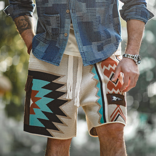 Shorts Tejidos Estilo Navajo Retro Americano - Image 7