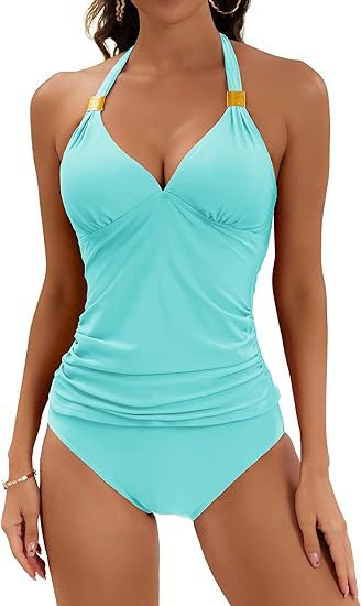Bikini Dos Piezas Halter con Nudo y Abertura Lateral - Image 29