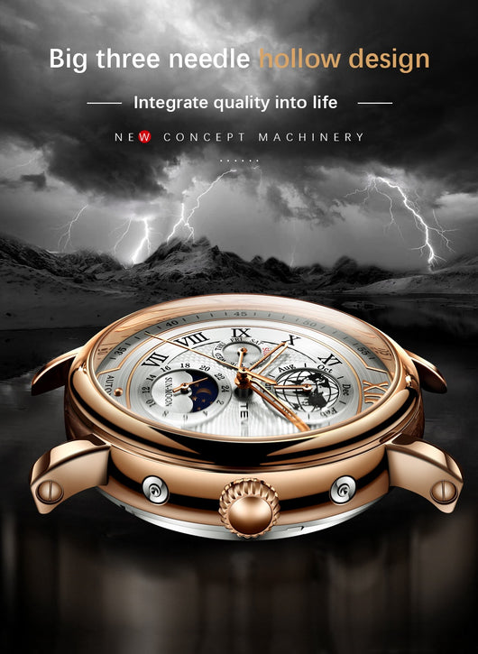 Reloj Automático Fases Lunares Resistente al Agua para Hombre - Image 33