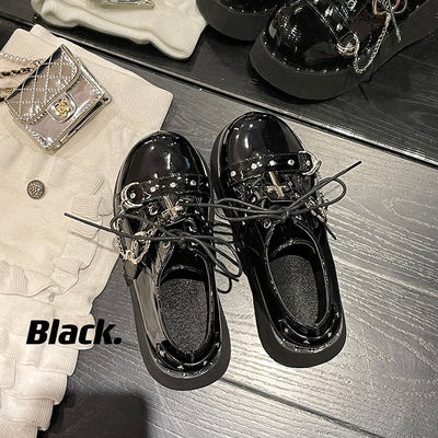 Zapatos Plataforma Punk Lolita en Cuero Negro - Image 31