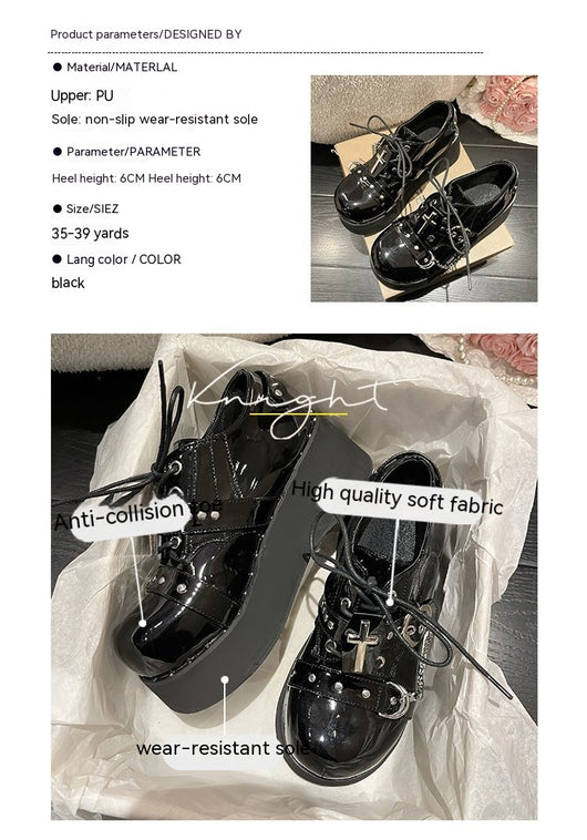 Zapatos Plataforma Punk Lolita en Cuero Negro - Image 32