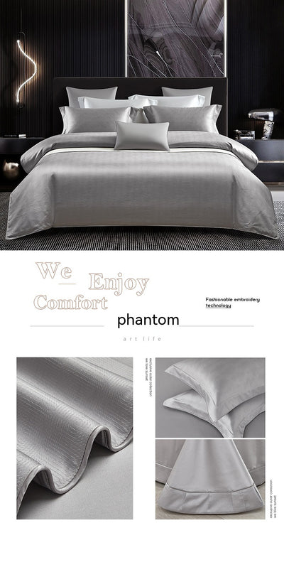 Juego de Cama Algodón Puro Jacquard Europeo 4 Piezas Lujo - Image 25