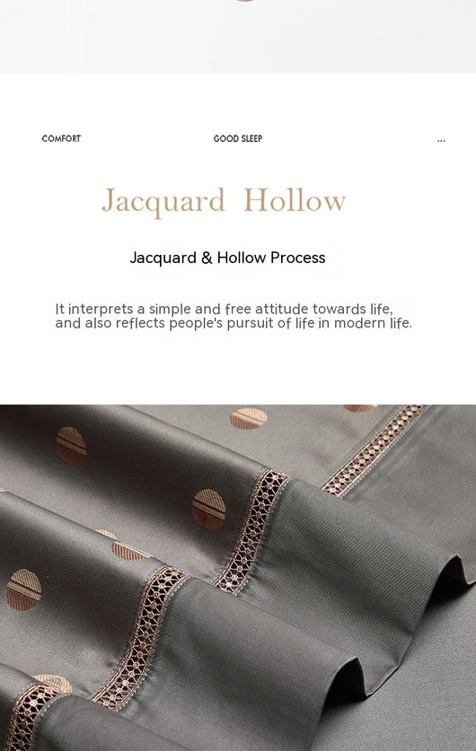 Juego de Cama Algodón Puro Jacquard Europeo 4 Piezas Lujo - Image 27