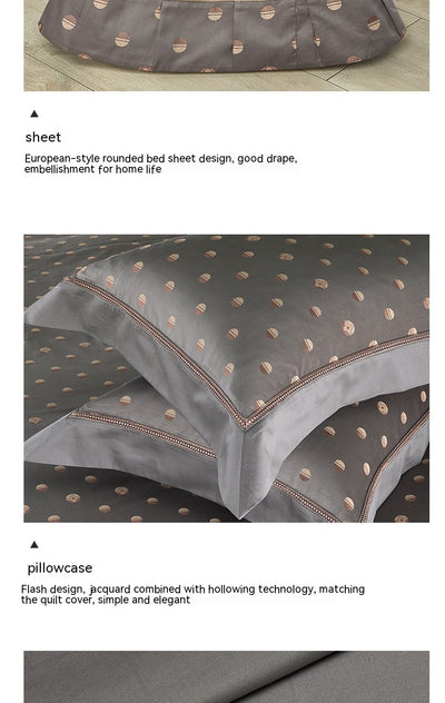 Juego de Cama Algodón Puro Jacquard Europeo 4 Piezas Lujo - Image 34