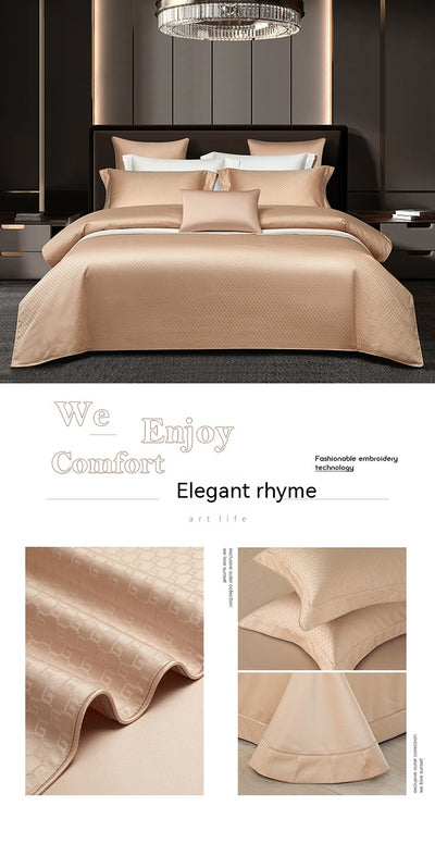 Juego de Cama Algodón Puro Jacquard Europeo 4 Piezas Lujo - Image 37