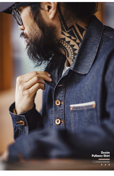 Camisa Vaquera Retro Americana para Hombre - Image 9