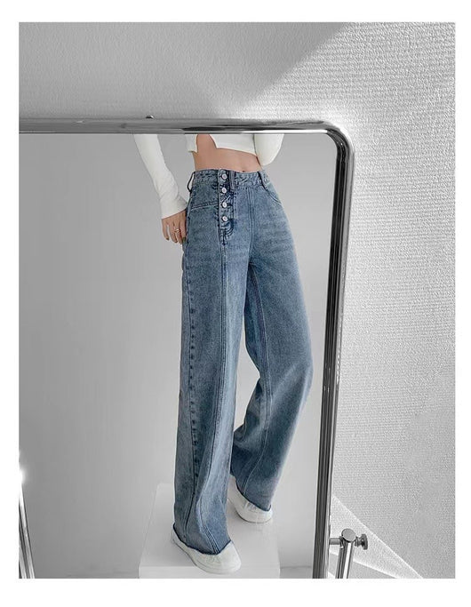 Pantalones Vaqueros de Cintura Alta con Diseño Irregular para Mujer - Image 13
