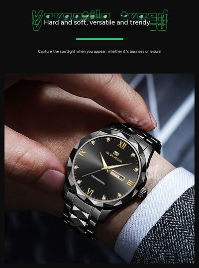 Reloj de Acero Tungsteno Resistente al Agua con Doble Calendario - Image 46