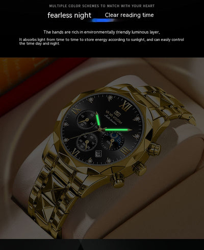 Reloj de Acero Tungsteno Resistente al Agua con Doble Calendario - Image 49