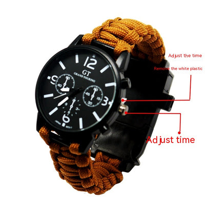 Reloj de Supervivencia Multifuncional LED Impermeable con Cordón Paracaídas - Image 15