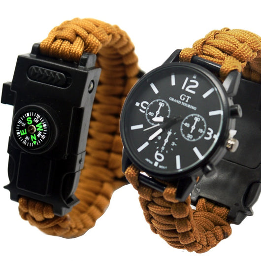 Reloj de Supervivencia Multifuncional LED Impermeable con Cordón Paracaídas - Image 25