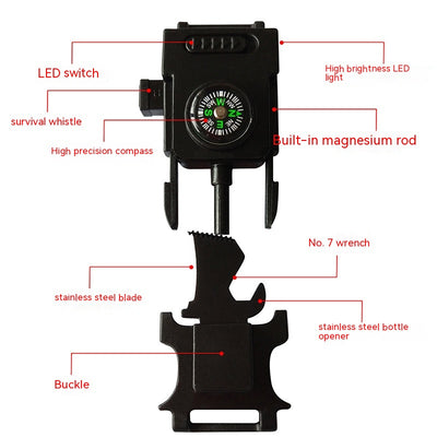 Reloj de Supervivencia Multifuncional LED Impermeable con Cordón Paracaídas - Image 34
