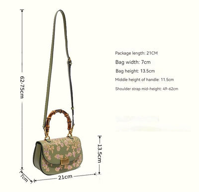 Bolso de Bambú para Dama con Detalles de Cuero Bordado - Image 7