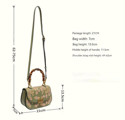 Bolso de Bambú para Dama con Detalles de Cuero Bordado - Image 7