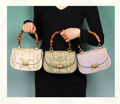 Bolso de Bambú para Dama con Detalles de Cuero Bordado - Image 11