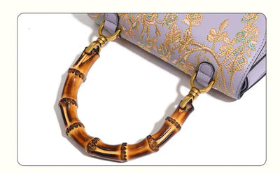 Bolso de Bambú para Dama con Detalles de Cuero Bordado - Image 15