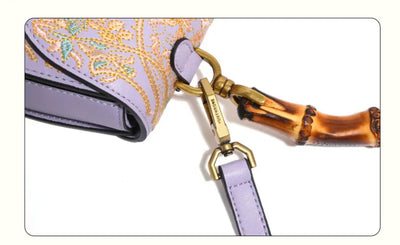 Bolso de Bambú para Dama con Detalles de Cuero Bordado - Image 16