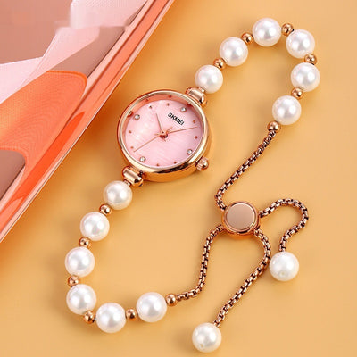 Reloj de Cuarzo Elegante para Mujer con Correa de Piedra Natural y Perla - Image 22
