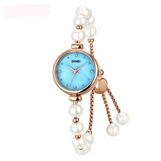 Reloj de Cuarzo Elegante para Mujer con Correa de Piedra Natural y Perla - Image 25