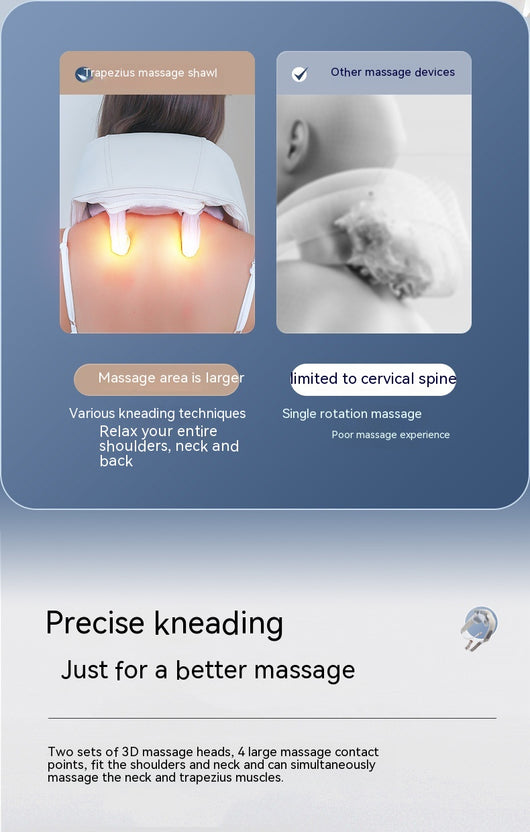 Light gray shoulder and neck massager with blue trim, featuring control buttons and adjustable straps. - Image 32