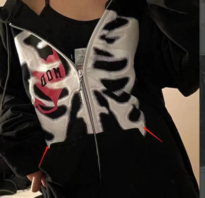 Chamarra Sudadera con Capucha y Estampado de Calavera - Image 9