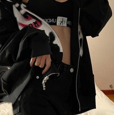 Chamarra Sudadera con Capucha y Estampado de Calavera - Image 11