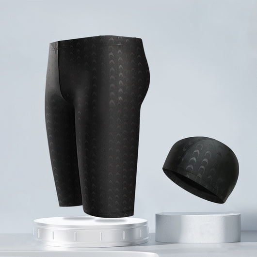 Traje de Baño Shark Skin Elástico con Gorro y Pantalón Corto Secado Rápido - Image 9