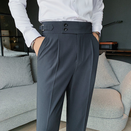 Pantalones Slim Fit Hombre Color Sólido Corte Recto - Image 15