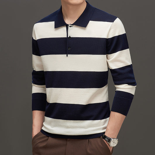 Suéter Ajustado Jacquard de Manga Larga para Hombre - Image 25