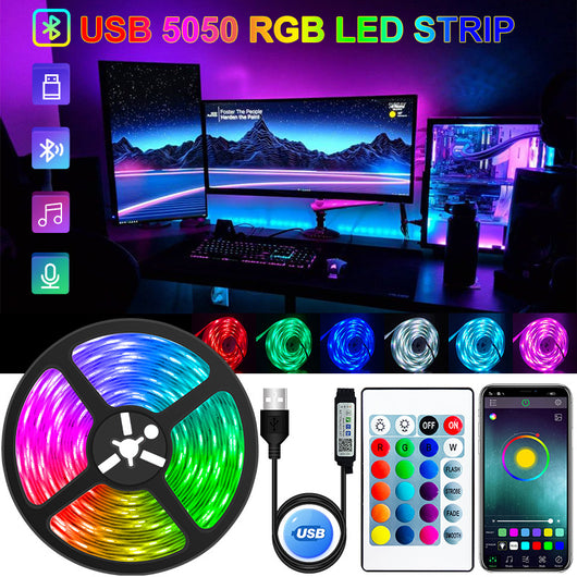 Tira LED Flexible RGB 5050 con Bluetooth USB 5V - Image 12