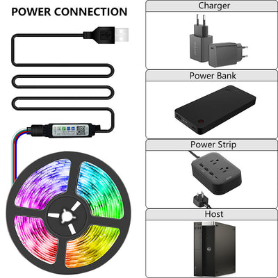 Tira LED Flexible RGB 5050 con Bluetooth USB 5V - Image 16