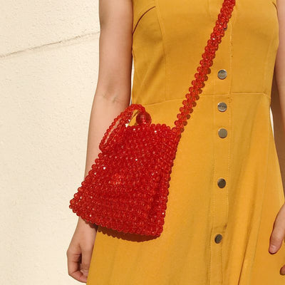 Bolso Bandolera Tejido Artesanal con Cuentas - Estilo Retro Viral - Image 10