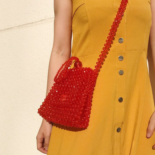 Bolso Bandolera Tejido Artesanal con Cuentas - Estilo Retro Viral - Image 10