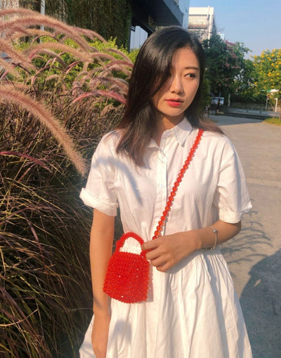 Bolso Bandolera Tejido Artesanal con Cuentas - Estilo Retro Viral - Image 20