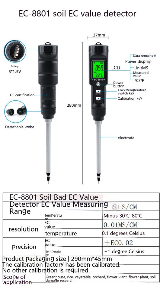 Medidor Multifunción de Conductividad, pH y Temperatura para Cultivos Hidropónicos - Image 13