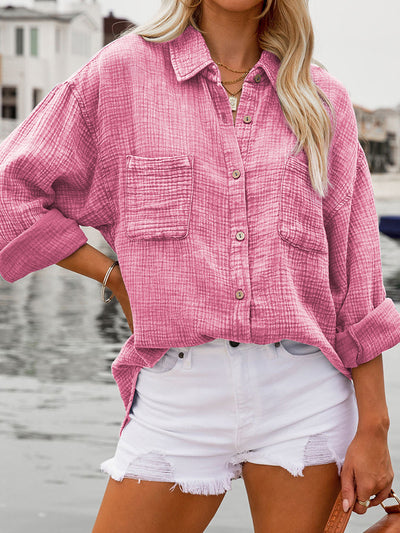 Blusa Suelta de Moda para Mujer - Abotonadura Simple - Image 11
