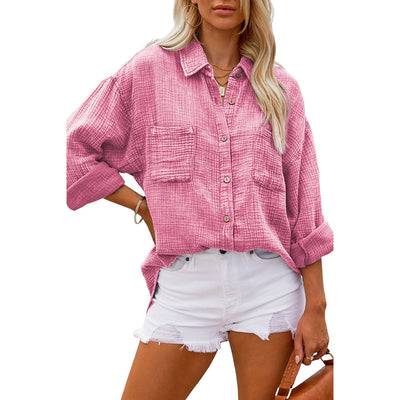 Blusa Suelta de Moda para Mujer - Abotonadura Simple - Image 12