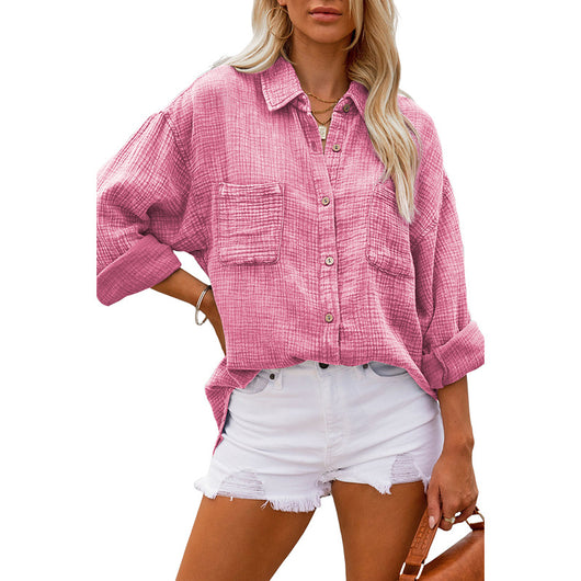 Blusa Suelta de Moda para Mujer - Abotonadura Simple - Image 12
