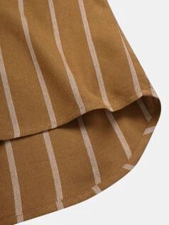 Camisa Casual de Hombre con Cuello Mao y Rayas - Image 18