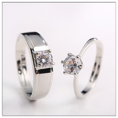 Anillo de Diamante Simulado Moissanita para Parejas - Diseño de Seis Garras SATINE - Image 7