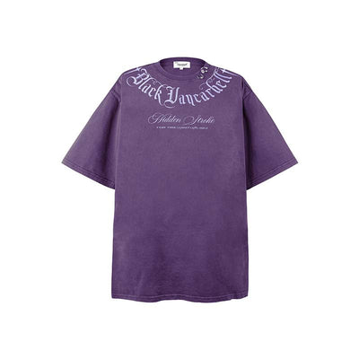 Playera Hombre Cuello Redondo Estilo Gótico Vintage con Letras Bordadas - Image 28