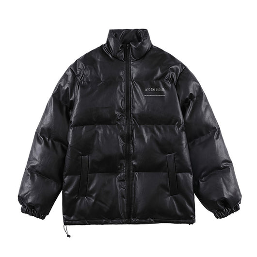 Chaqueta Acolchada de Piel Sintética con Cuello Alto para Hombre - Image 11