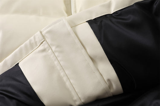 Chaqueta Acolchada de Piel Sintética con Cuello Alto para Hombre - Image 14