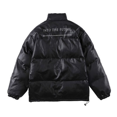 Chaqueta Acolchada de Piel Sintética con Cuello Alto para Hombre - Image 17