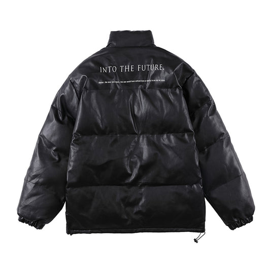 Chaqueta Acolchada de Piel Sintética con Cuello Alto para Hombre - Image 17