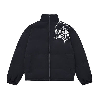 Chaqueta Acolchada Hombre con Cuello Alto y Estampado Telaraña - Image 7