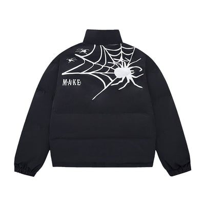 Chaqueta Acolchada Hombre con Cuello Alto y Estampado Telaraña - Image 8
