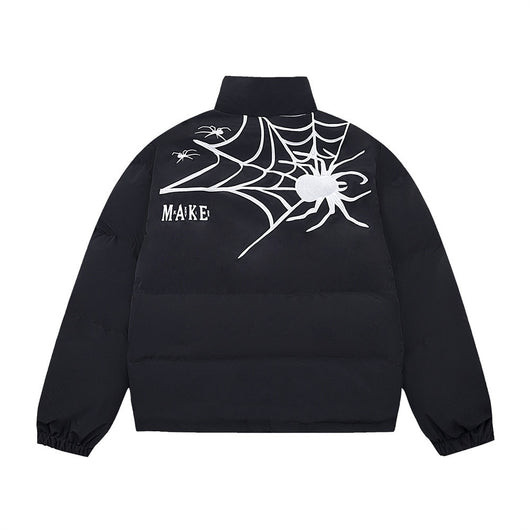 Chaqueta Acolchada Hombre con Cuello Alto y Estampado Telaraña - Image 8