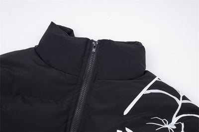 Chaqueta Acolchada Hombre con Cuello Alto y Estampado Telaraña - Image 9